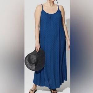 Torrid  Mermaid Navy Blue Maxi Dress with Spaghetti Straps Size 2X